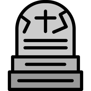 Ölüm Mezarı ikonu. Cadılar Bayramı vektör illüstrasyonu