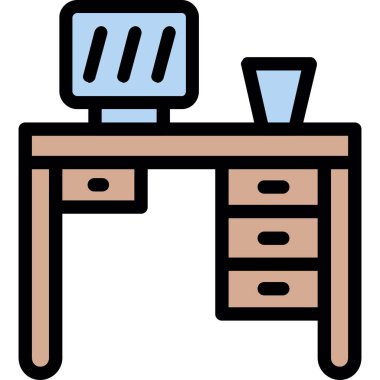 Mobilya. Web simgesi basit illüstrasyon