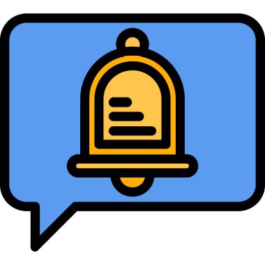 Sohbet çanı ikonu. hat sohbet çan vektör rengi düz izole