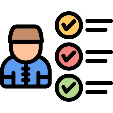 görev arama simgesi renk vektörü çizimi