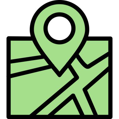 konum iğnesi ana hat vektör desenini doldurdu