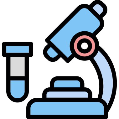 Biyoloji mikroskobu bilim simgesi - ana hatlar biçiminde