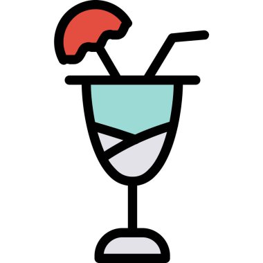 Kokteyl simgesi, vektör illüstrasyonu