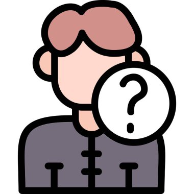 Dosya ana hatları biçiminde soru man avatar simgesi