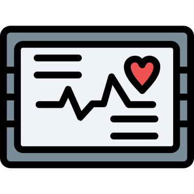 Kalp ikonu vektör illüstrasyonu