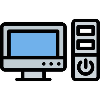 Masaüstü Bilgisayar Hattı Dolu, Basit Vektör ResmiComment