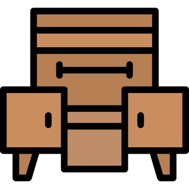 Mobilya. Web simgesi basit illüstrasyon