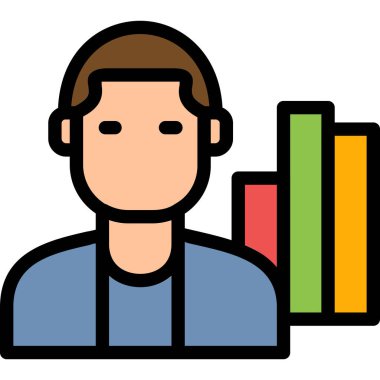 İş adamı simgesi, vektör illüstrasyonu.