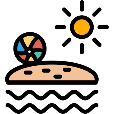 Bir plaj simgesinin vektör çizimi