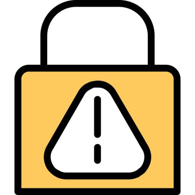 güvenlik kilidi simgesi renk ana hatları vektörü