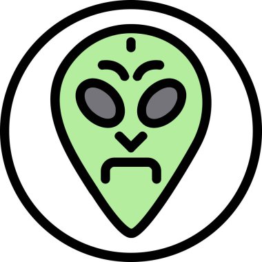 yabancı yüz simgesi renk dış hat vektörü