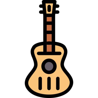 Gitar. Web simgesi vektör illüstrasyonu