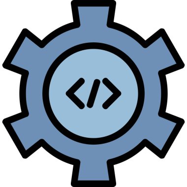 Geliştirme vites geliştirme simgesi - taslak biçimi