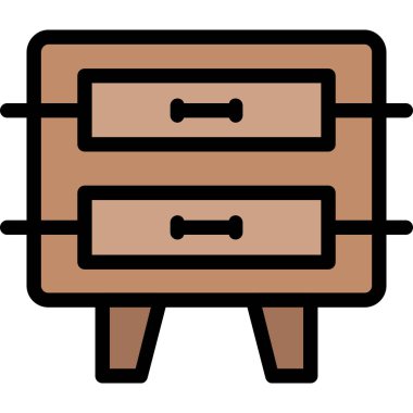 kutu mobilya ikonu. taslak kutu vektör simgesi rengi düz izole