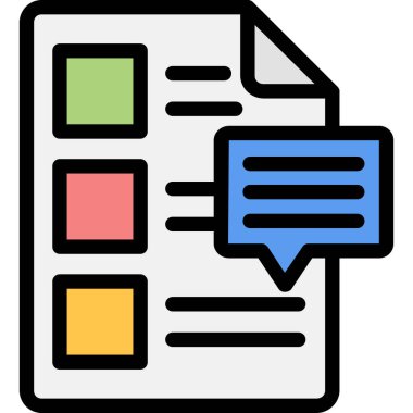 Sohbet iletişim yorumu simgesi - özet biçimi