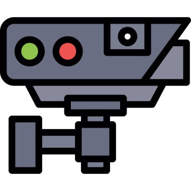 ccTV kamera renk simgesi, vektör illüstrasyonu