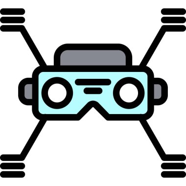 vr gözlük simgesi vektör illüstrasyonu