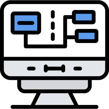 Bilgisayar monitörü. Vektör çizim