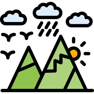 Dağ hava durumu ikonu - ana hatları biçiminde