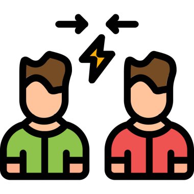 iki erkek simgesi renk ana hatları vektörü