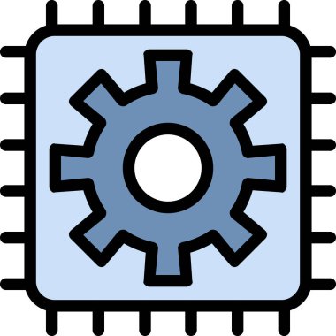 Cpu simge vektör illüstrasyonu