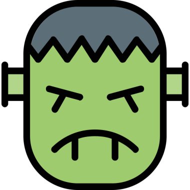 Kızgın ifade simgesi, vektör çizim