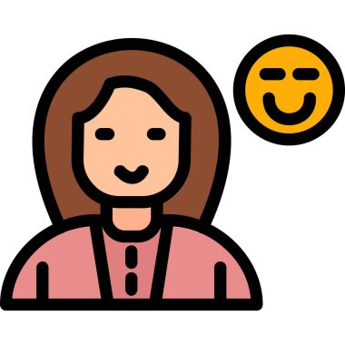 Beyaz arka planda yüz ifadesi olan dişi avatar