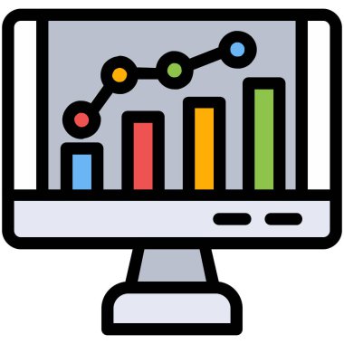 analitik iş grafiği simgesi - taslak biçimi