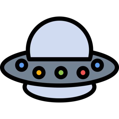 Uzaylı UFO simgesi, vektör çizimi