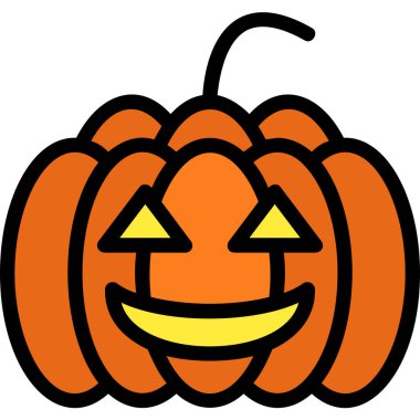 Cadılar bayramı balkabağı, vektör, beyaz arkaplandaki illüstrasyon