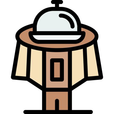 Kahve öğütücü simgesi renk ana hatları vektörü