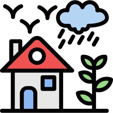 Hava durumu. Web simgesi basit illüstrasyon