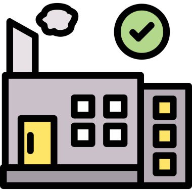 Fabrika inşa ikonu, basit tasarım