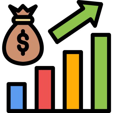 grafik büyüme simgesi - ana hatlar biçiminde