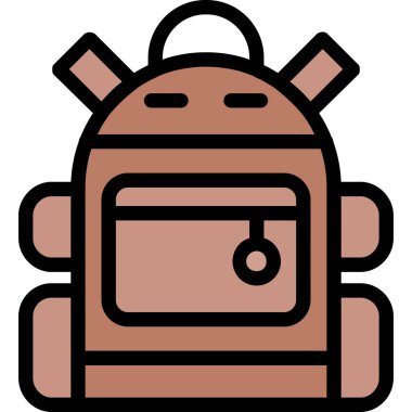 Sırt çantası. Web simgesi basit illüstrasyon