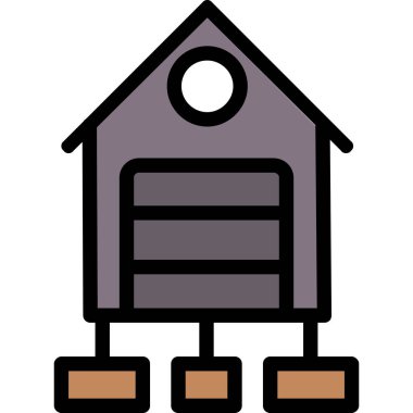 Bir ev simgesinin vektör illüstrasyonu