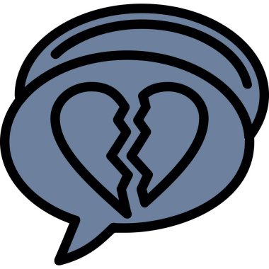 kırık kalp simgesi, vektör illüstrasyonu