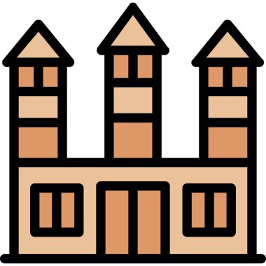 Bina. Web simgesi basit illüstrasyon