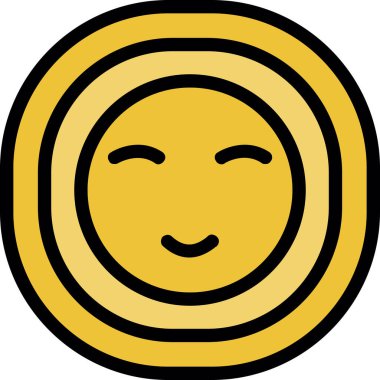 madeni para yüzü renk dış hat vektörü