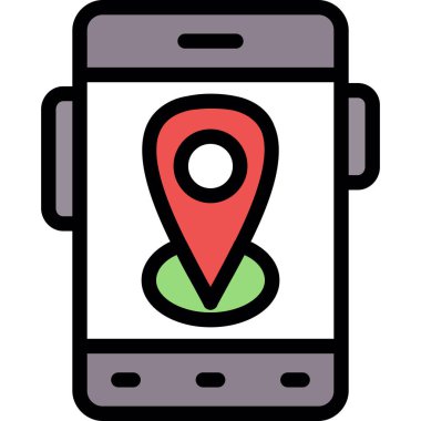 konum haritası simgesi, dış hat vektörü