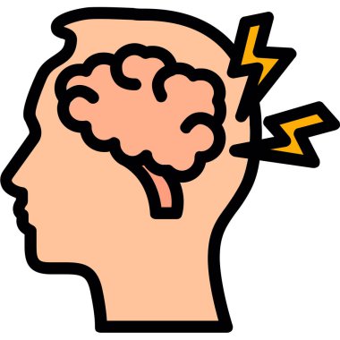 Beyin simgesi, vektör illüstrasyonu