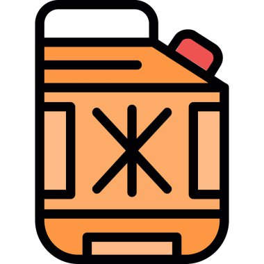 yakıt gazı simgesi renk ana hatları vektörü