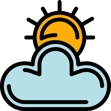 bulutlu hava simgesi, vektör illüstrasyonu beyaz arkaplanda izole edildi