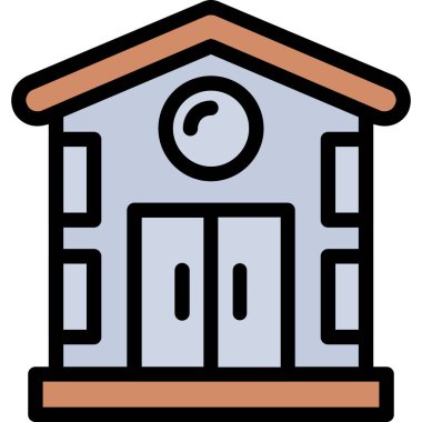 ev simgesini ana hatları doldurulmuş şekilde inşa etmek