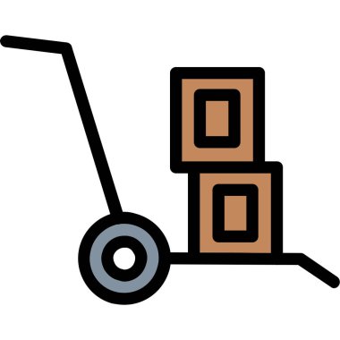 Tramvay ikonu. taslak alışveriş arabası vektör rengi düz izole