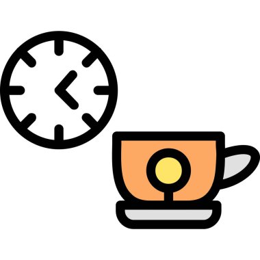 kahve molası renk ikonu vektör illüstrasyonu