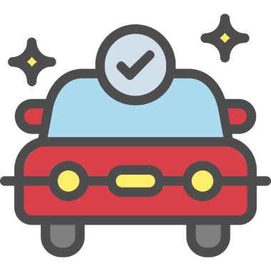 araba sigortası ikonu vektör illüstrasyonu