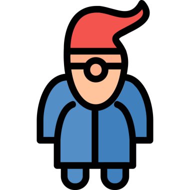 Şapka simgesi olan adam, vektör tasarımı