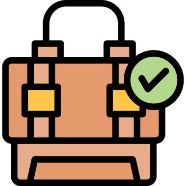 çanta evrak çantası simgesi doldurulmuş - taslak biçimi