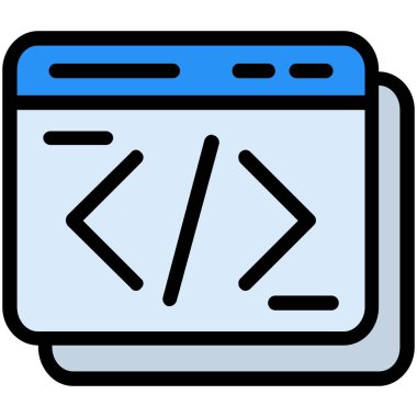 programlama geliştirme ikonu - ana hatlar biçiminde